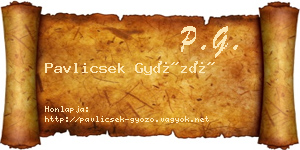 Pavlicsek Győző névjegykártya