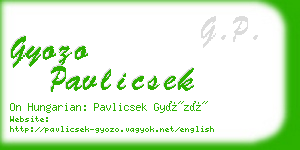 gyozo pavlicsek business card